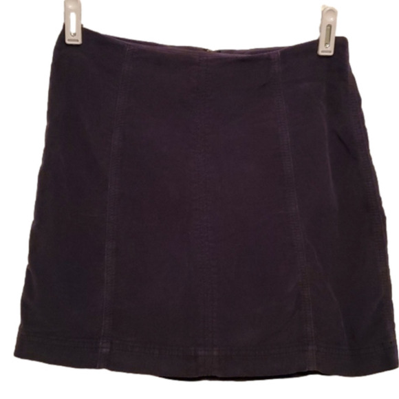 Free People Modern Femme Navy Cordurory Mini Skirt Size 4 - Picture 1 of 5